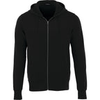 Cypress Fleece Full Zip Hoodie for Men Embroidery - Black - Front Flat