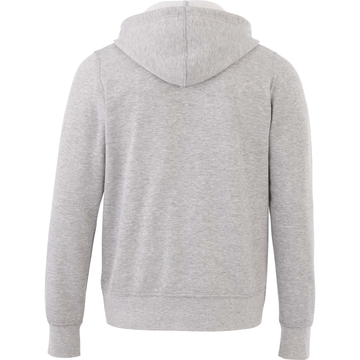 Cypress Fleece Full Zip Hoodie for Men Embroidery - Heather Grey - Back Flat
