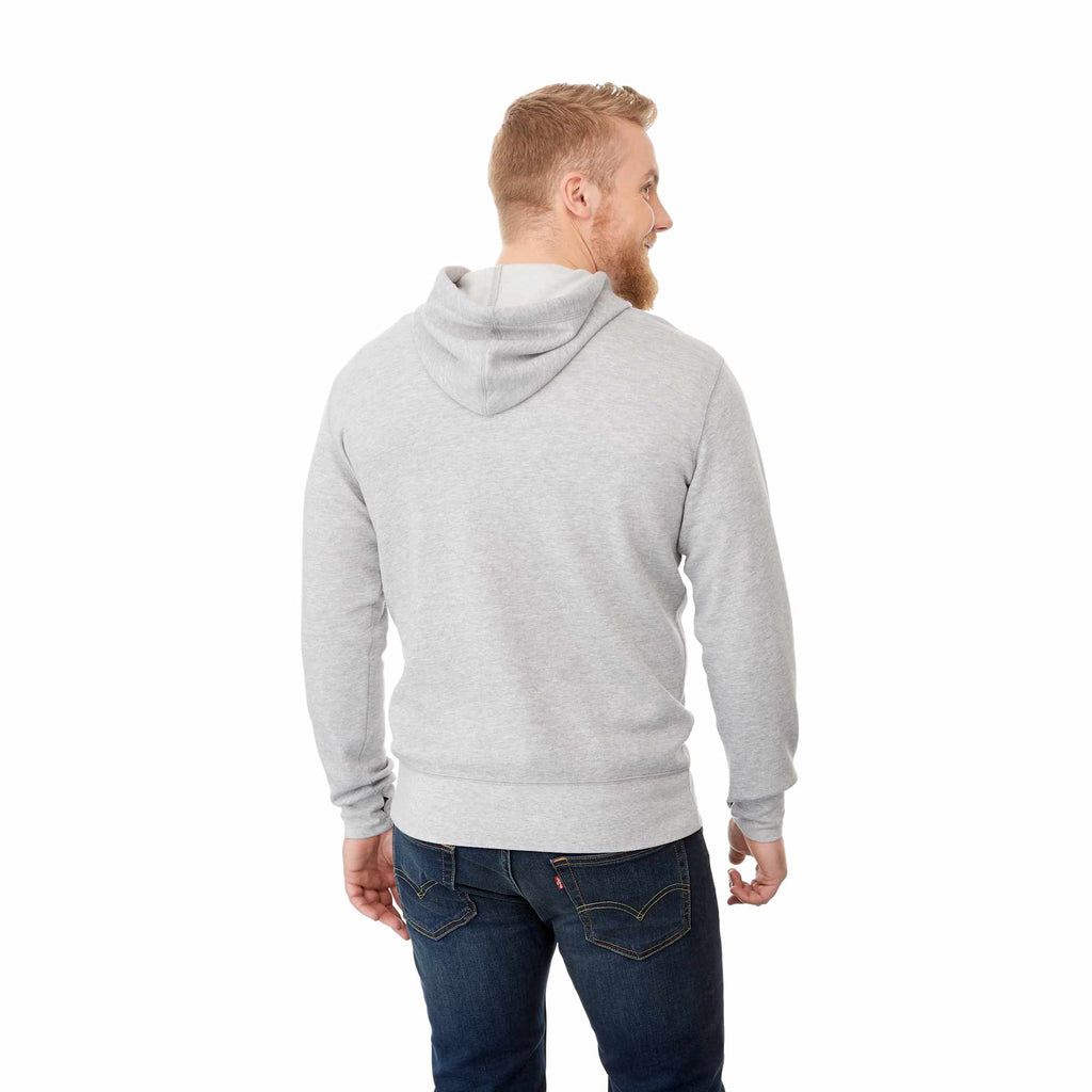 Cypress Fleece Full Zip Hoodie for Men Embroidery - Heather Grey - Back On Model
