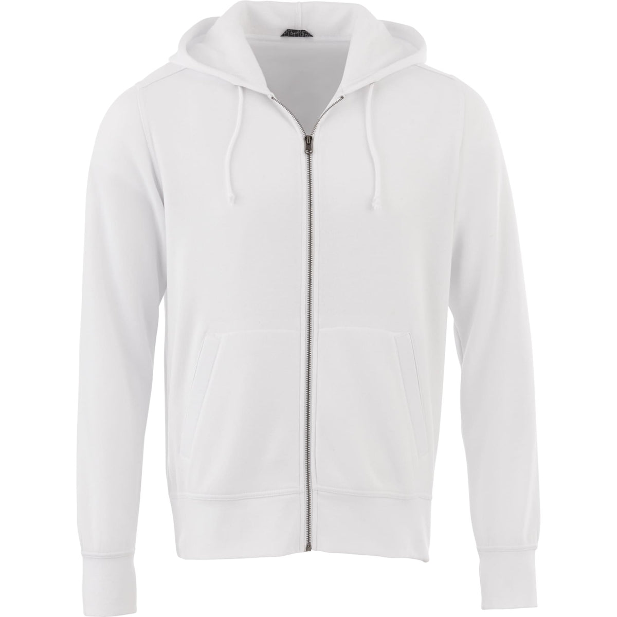 Cypress Fleece Full Zip Hoodie for Men Embroidery - White - Front Flat
