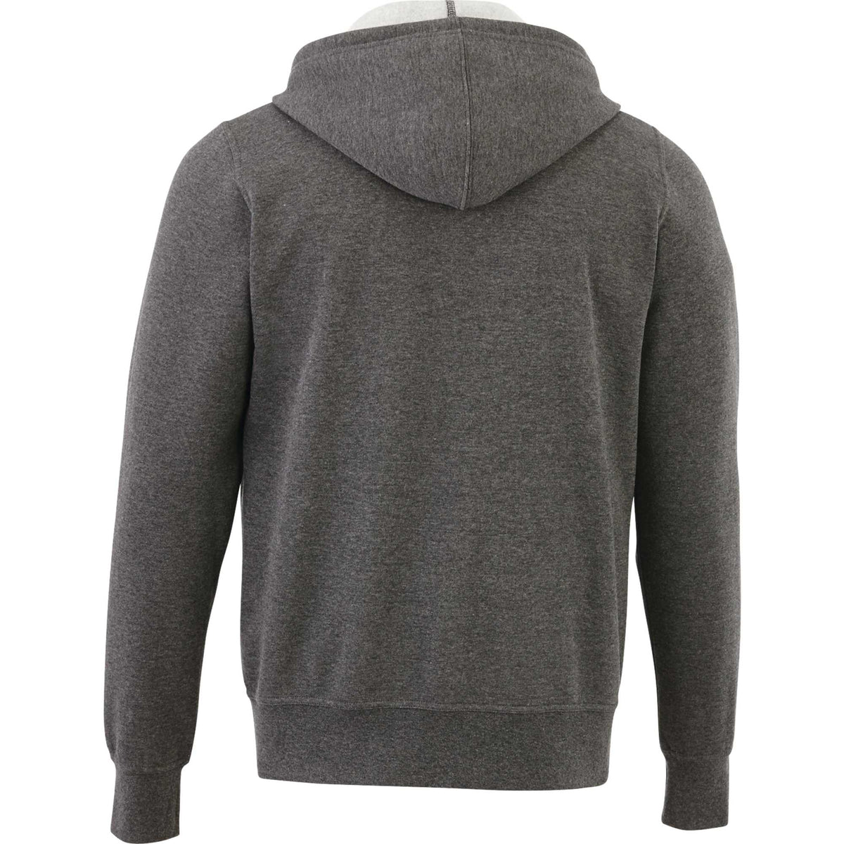 Cypress Fleece Full Zip Hoodie for Men Transfer - Heather Dark Charcoal - Back Flat