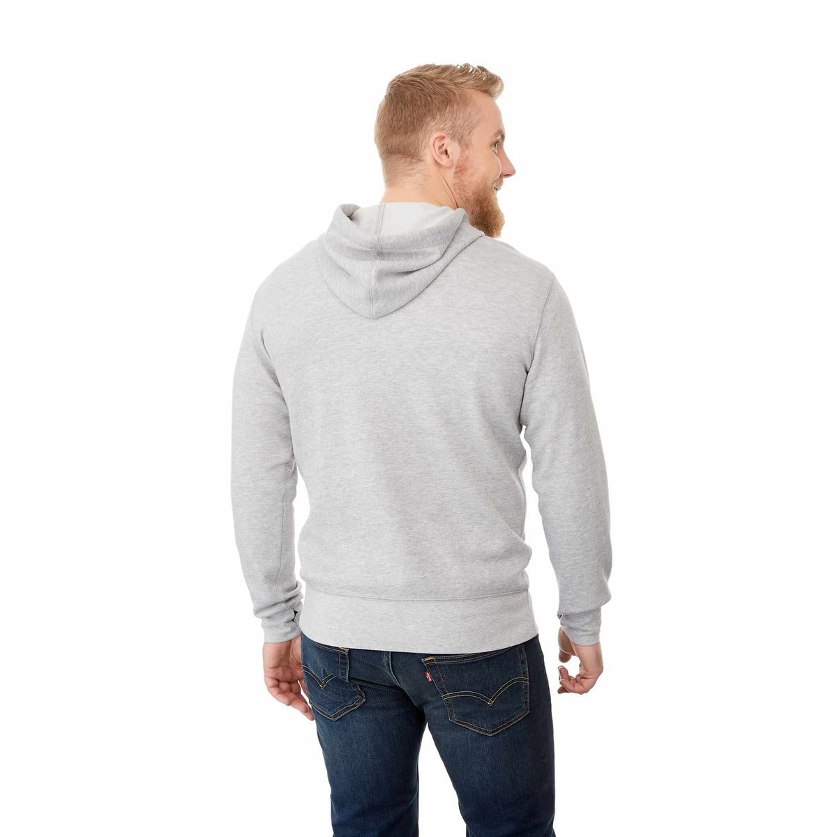 Cypress Fleece Full Zip Hoodie for Men Transfer - Heather Grey - Back On Model