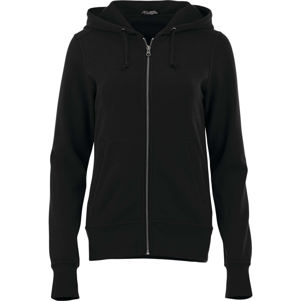 Cypress Fleece Full Zip Hoodie for Women Transfer - Black - Front Flat