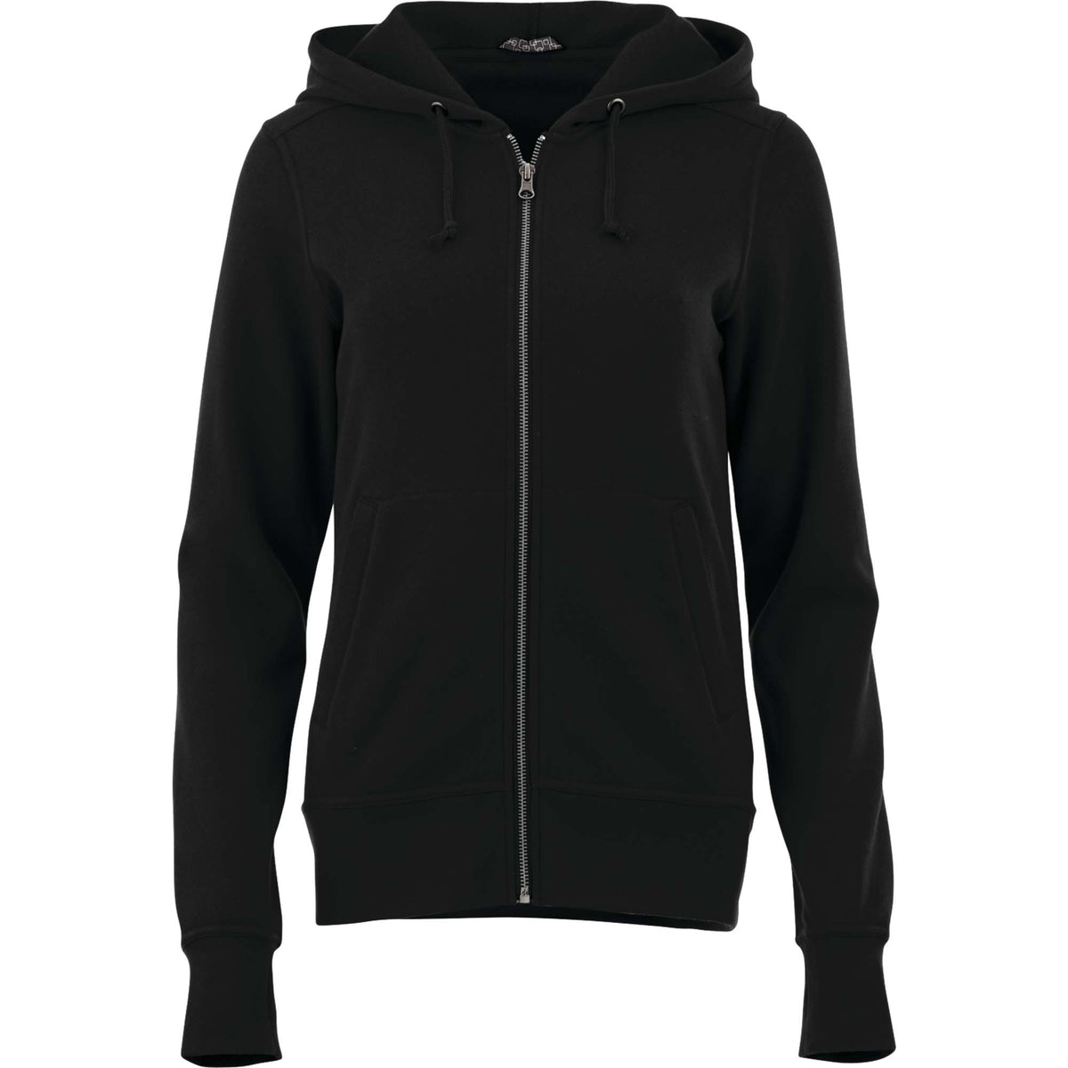 Cypress Fleece Full Zip Hoodie for Women Transfer - Black - Front Flat