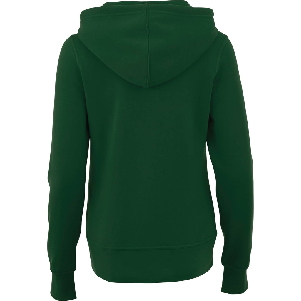 Cypress Fleece Full Zip Hoodie for Women Transfer - Forest Green - Back Flat