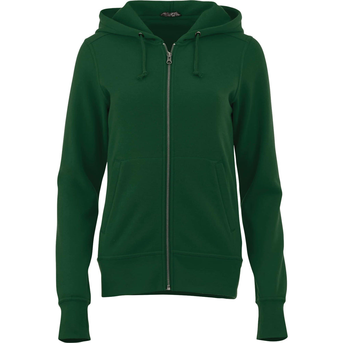 Cypress Fleece Full Zip Hoodie for Women Transfer - Forest Green - Front Flat