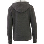 Cypress Fleece Full Zip Hoodie for Women Transfer - Heather Dark Charcoal - Back Flat