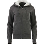 Cypress Fleece Full Zip Hoodie for Women Transfer - Heather Dark Charcoal - Front Flat