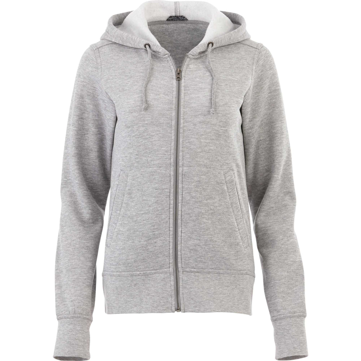Cypress Fleece Full Zip Hoodie for Women Transfer - Heather Grey - Front Flat