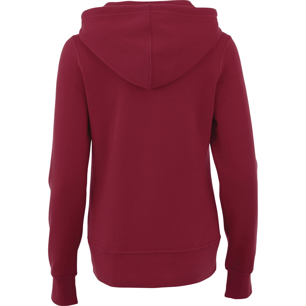 Cypress Fleece Full Zip Hoodie for Women Transfer - Maroon MA - Back Flat