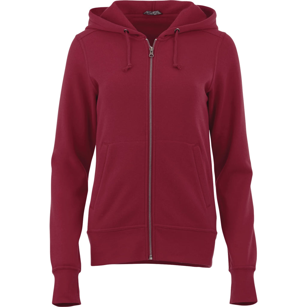 Cypress Fleece Full Zip Hoodie for Women Transfer - Maroon MA - Front Flat