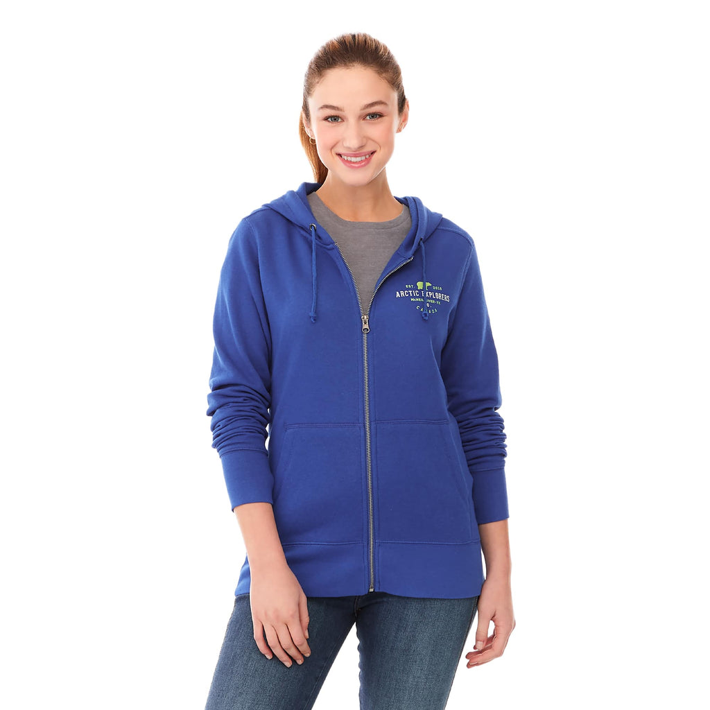 Cypress Fleece Full Zip Hoodie for Women Transfer - New Royal - Front On Model