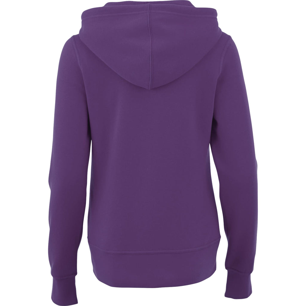 Cypress Fleece Full Zip Hoodie for Women Transfer - Purple - Back Flat