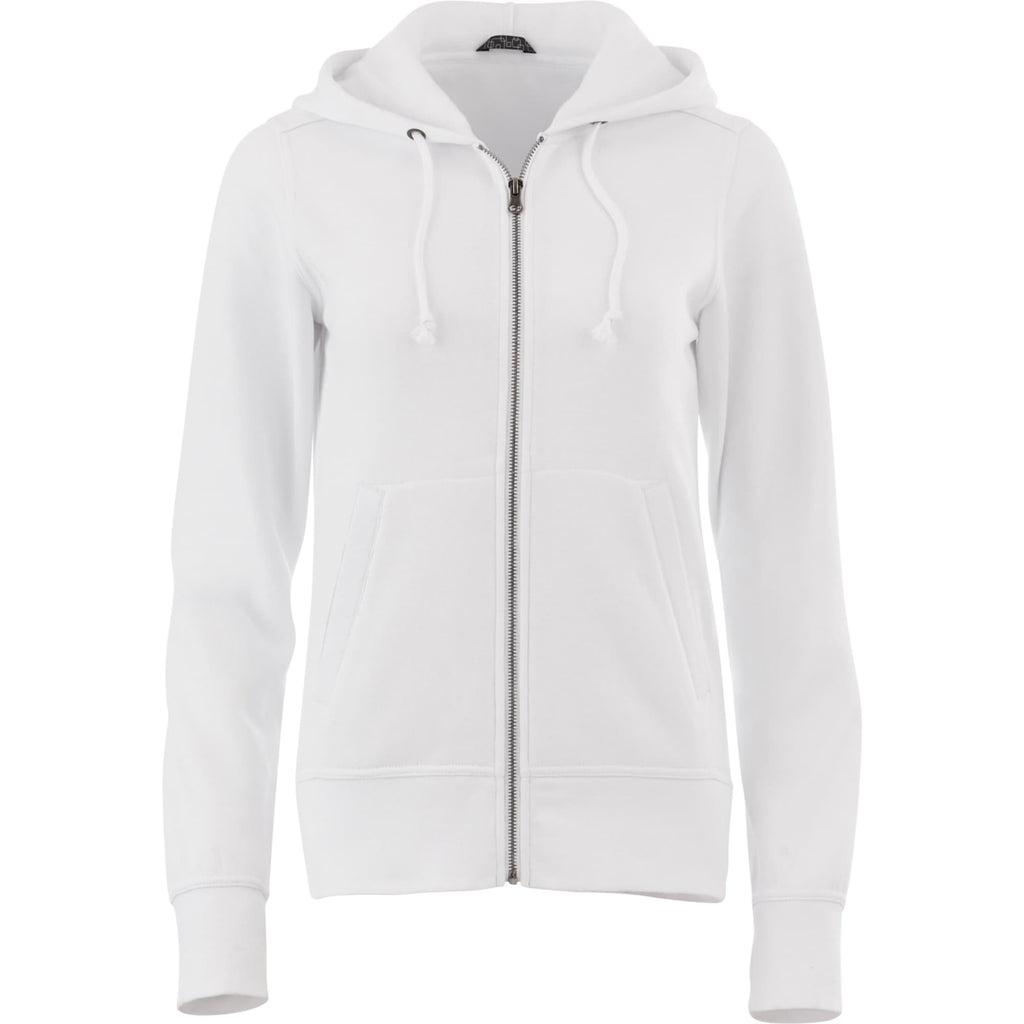 Cypress Fleece Full Zip Hoodie for Women Transfer - White - Front Flat