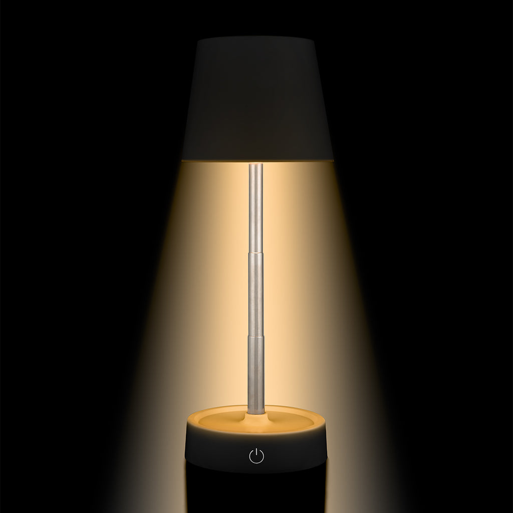 Cyrus Expandable Table Lamp in Recycled ABS - Black - Light+On