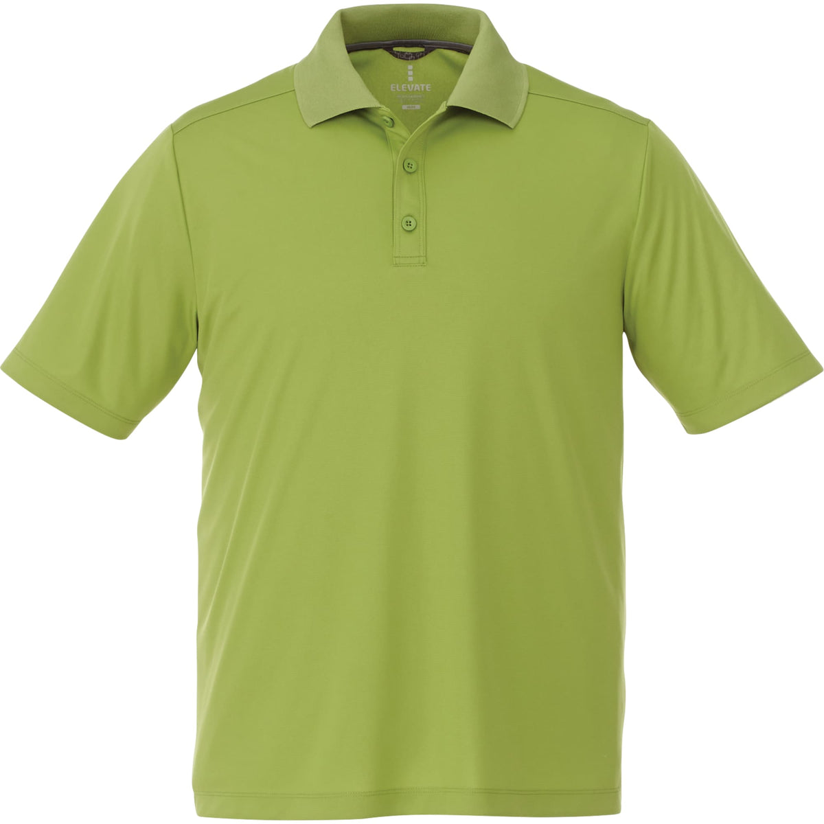 Dade Short Sleeve Performance Polo for Men Debossing - Dark Citron Green - Back Flat 2