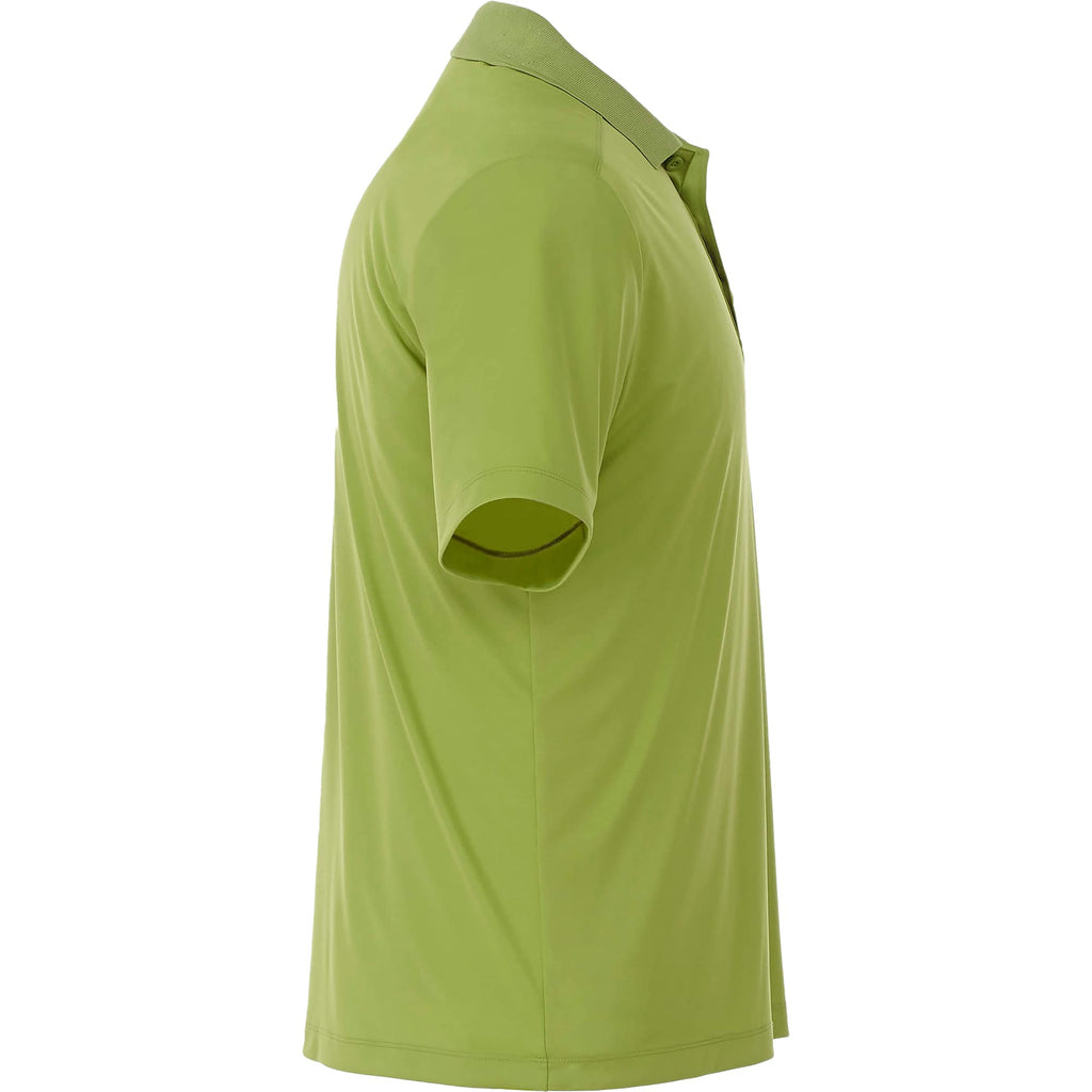 Dade Short Sleeve Performance Polo for Men Debossing - Dark Citron Green - Right Side