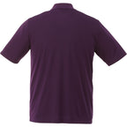 Dade Short Sleeve Performance Polo for Men Debossing - Dark Plum - Back Flat