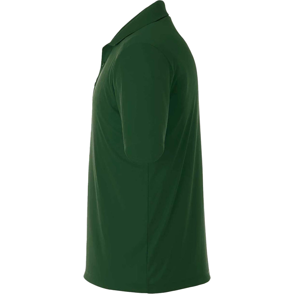 Dade Short Sleeve Performance Polo for Men Debossing - Forest Green - Left Side