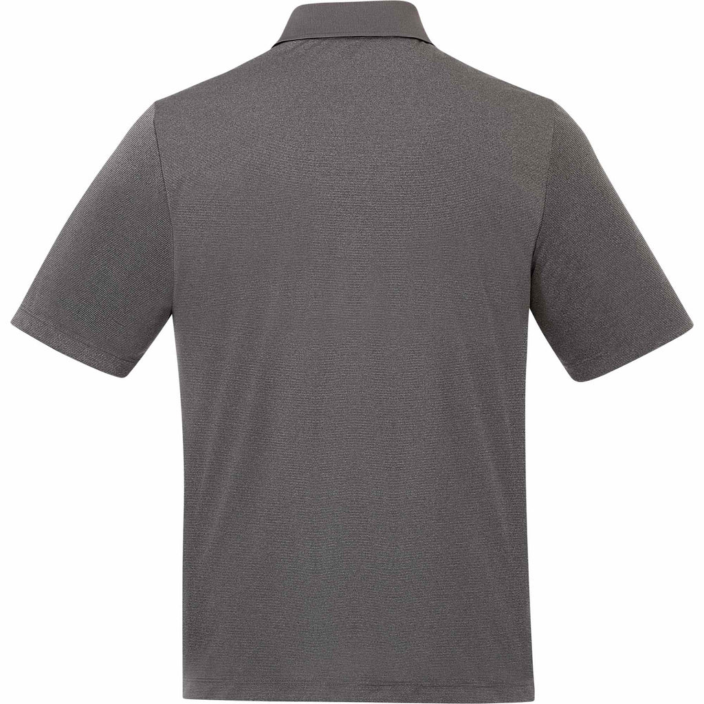 Dade Short Sleeve Performance Polo for Men Debossing - Heather Dark Charcoal - Back