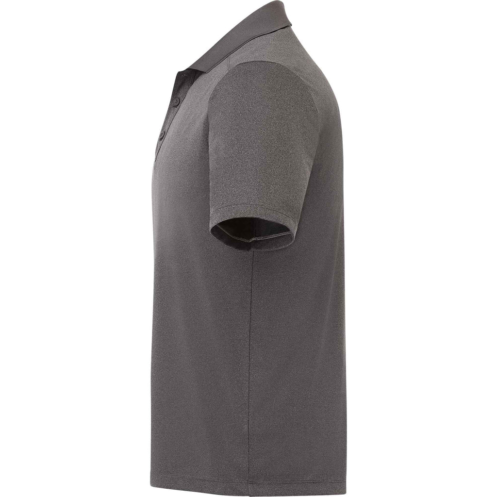 Dade Short Sleeve Performance Polo for Men Debossing - Heather Dark Charcoal - Left Side