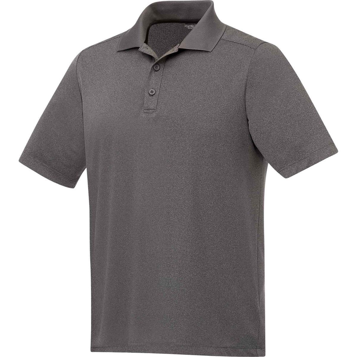 Dade Short Sleeve Performance Polo for Men Debossing - Heather Dark Charcoal - Right Angle