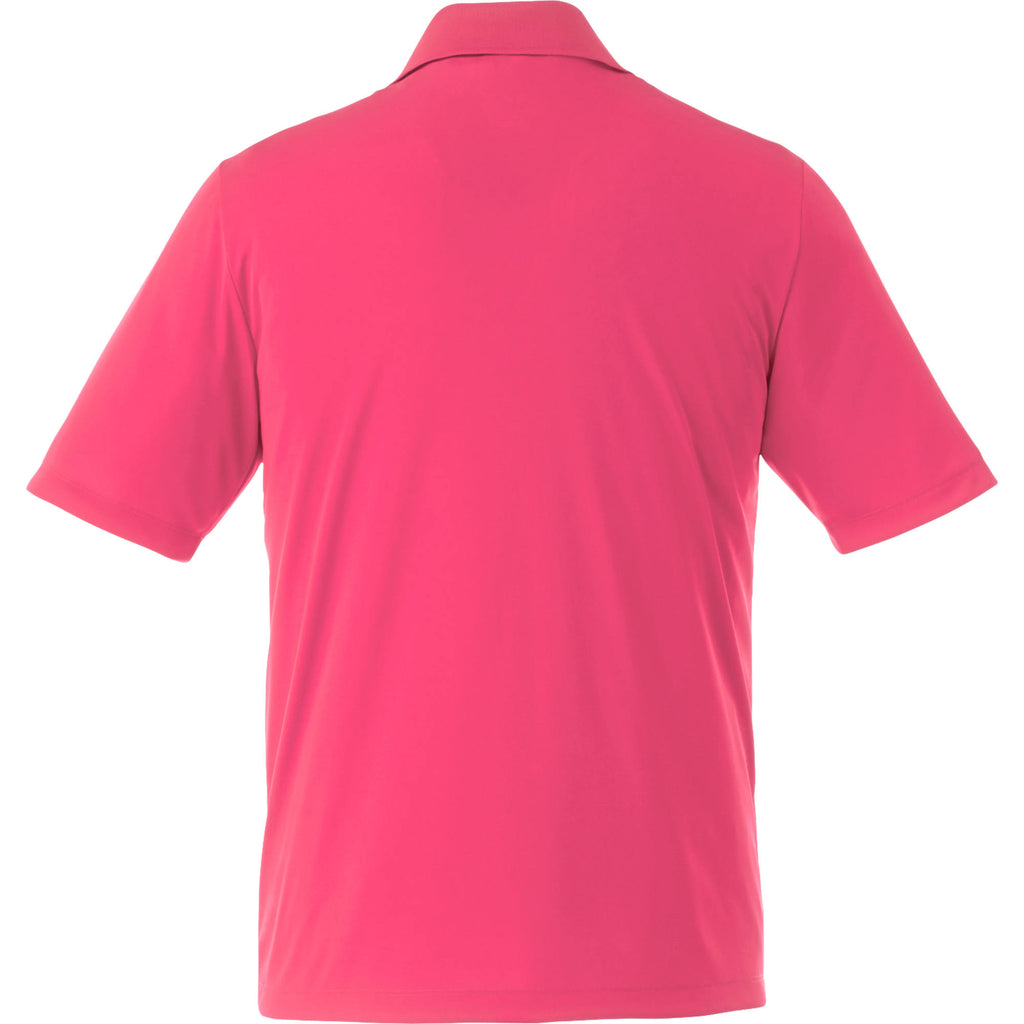 Dade Short Sleeve Performance Polo for Men Debossing - Magenta - Back Flat