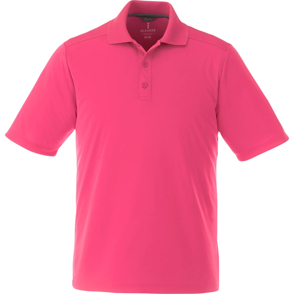 Dade Short Sleeve Performance Polo for Men Debossing - Magenta - Front Flat
