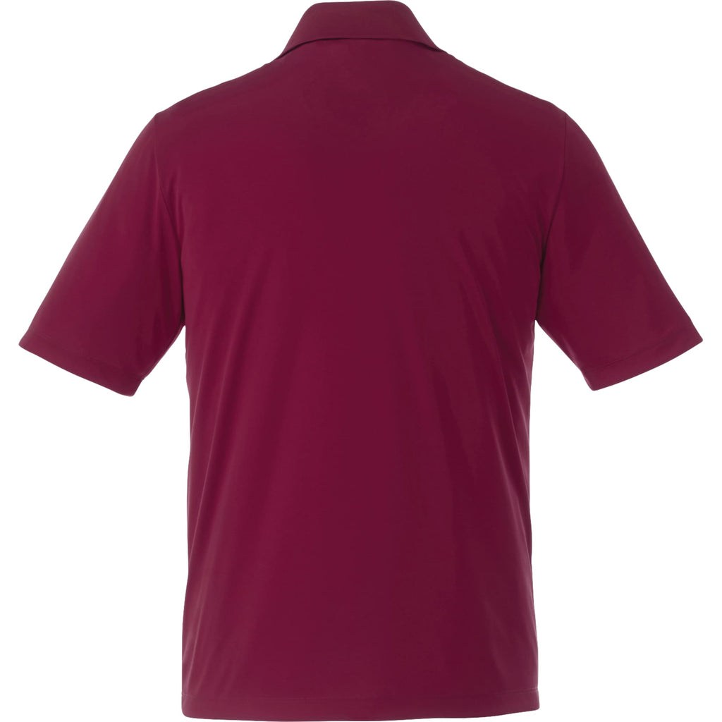 Dade Short Sleeve Performance Polo for Men Debossing - Maroon - Back Flat