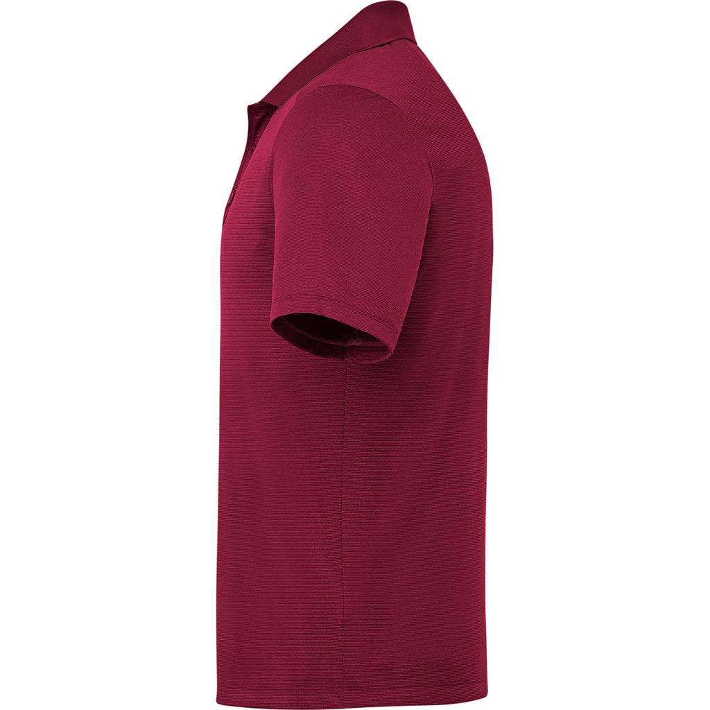 Dade Short Sleeve Performance Polo for Men Debossing - Maroon - Left Side