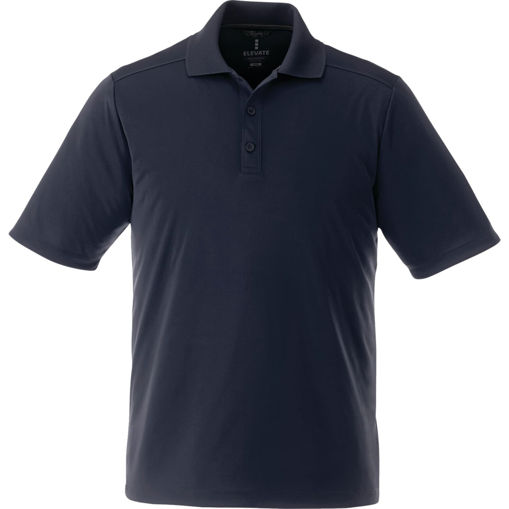 Dade Short Sleeve Performance Polo for Men Debossing - Navy - Front Flat