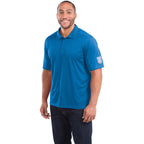Dade Short Sleeve Performance Polo for Men Debossing - New Royal - Flat
