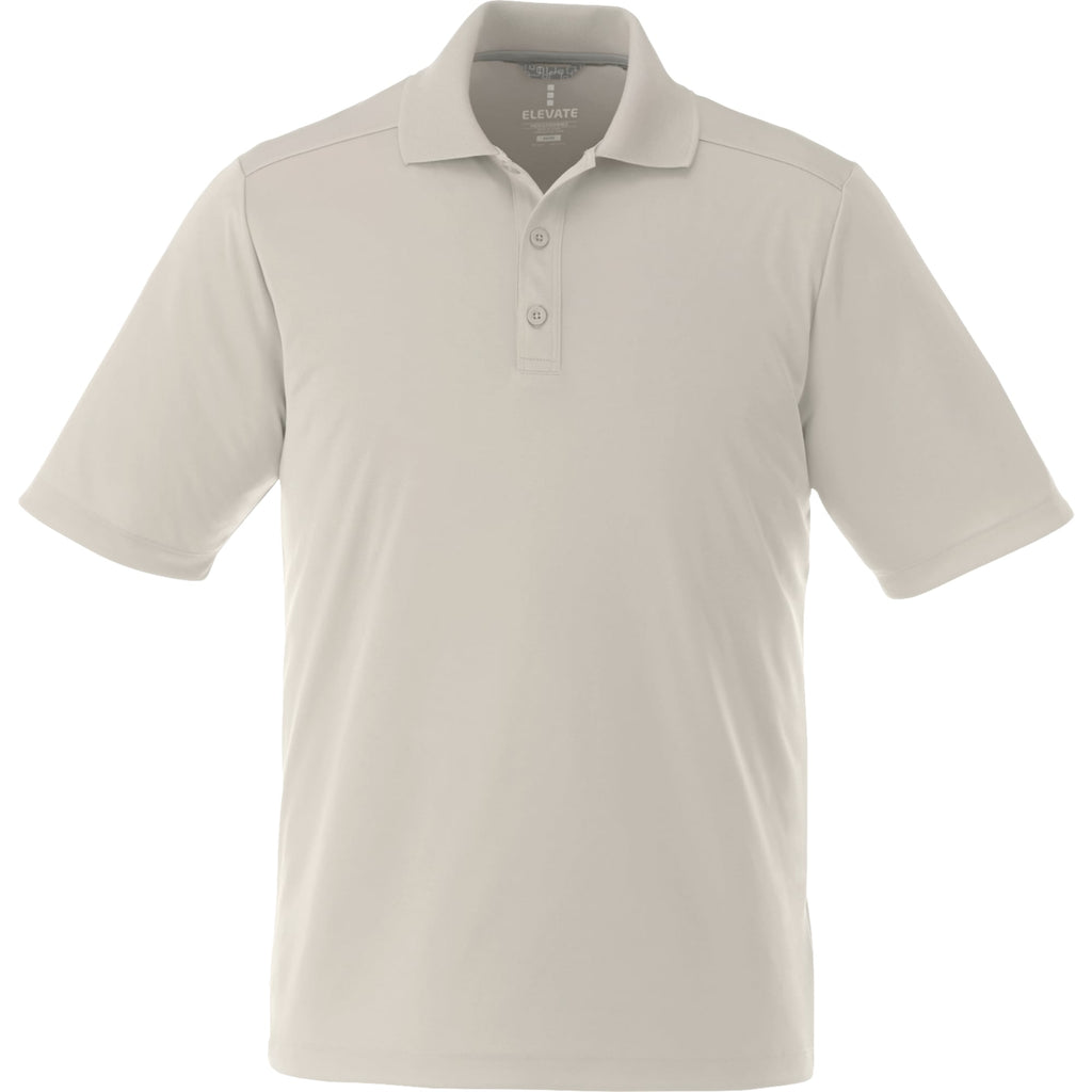 Dade Short Sleeve Performance Polo for Men Debossing - Sandstone - Front Flat