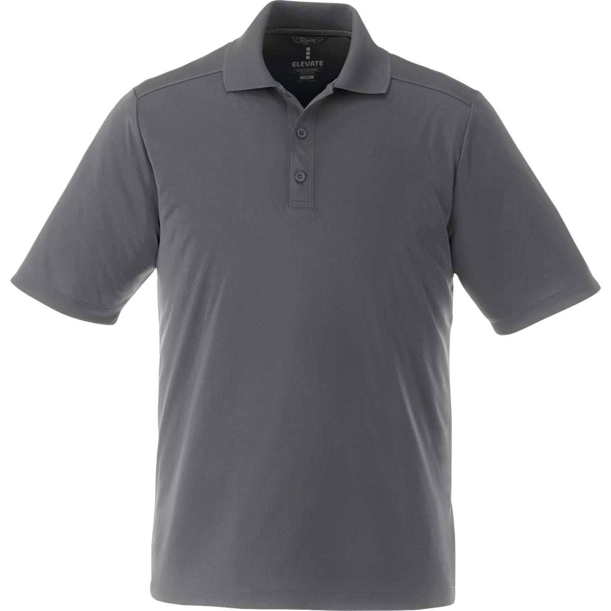 Dade Short Sleeve Performance Polo for Men Debossing - Steel Grey - Front Flat
