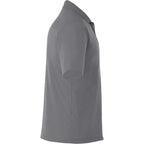 Dade Short Sleeve Performance Polo for Men Debossing - Steel Grey - Right Side