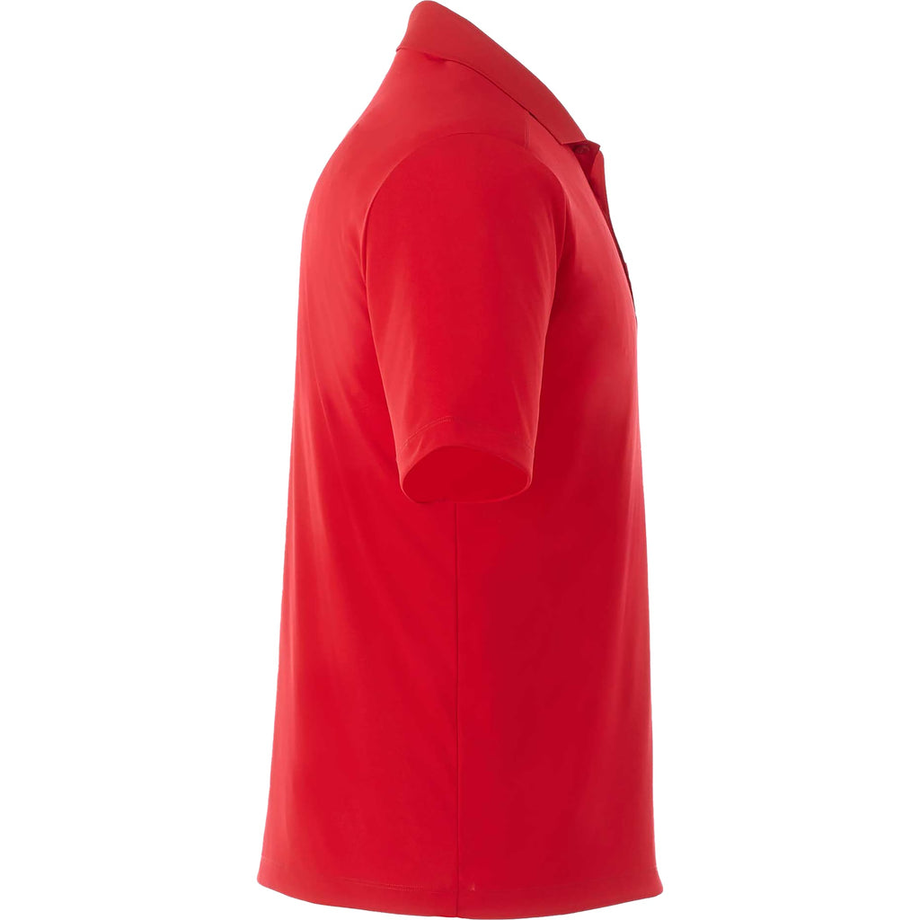 Dade Short Sleeve Performance Polo for Men Debossing - Team Red - Right Side