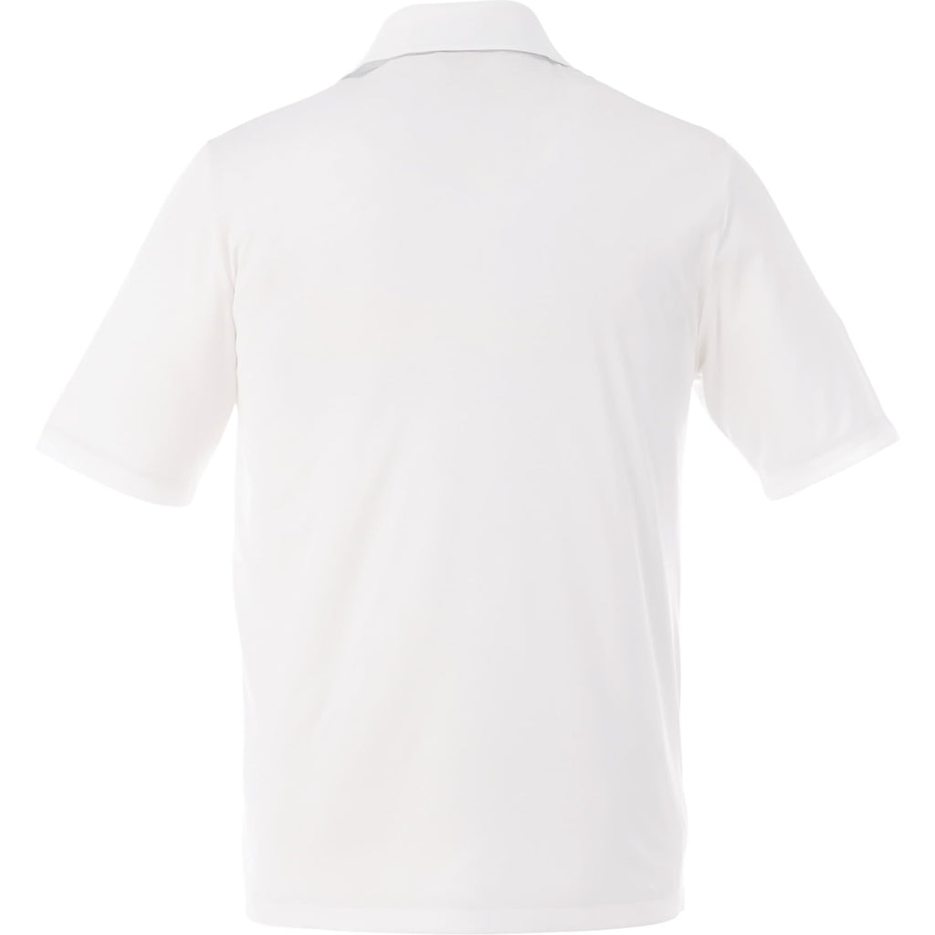 Dade Short Sleeve Performance Polo for Men Debossing - White - Back Flat