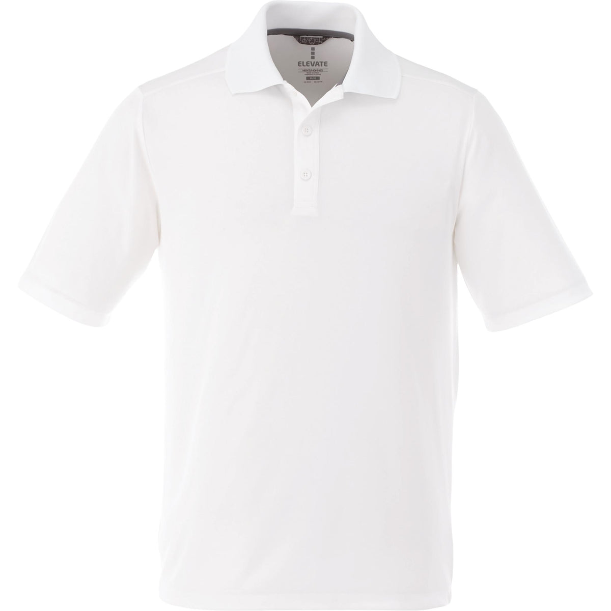 Dade Short Sleeve Performance Polo for Men Debossing - White - Front Flat