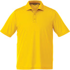 Dade Short Sleeve Performance Polo for Men Debossing - Yellow - Front Flat