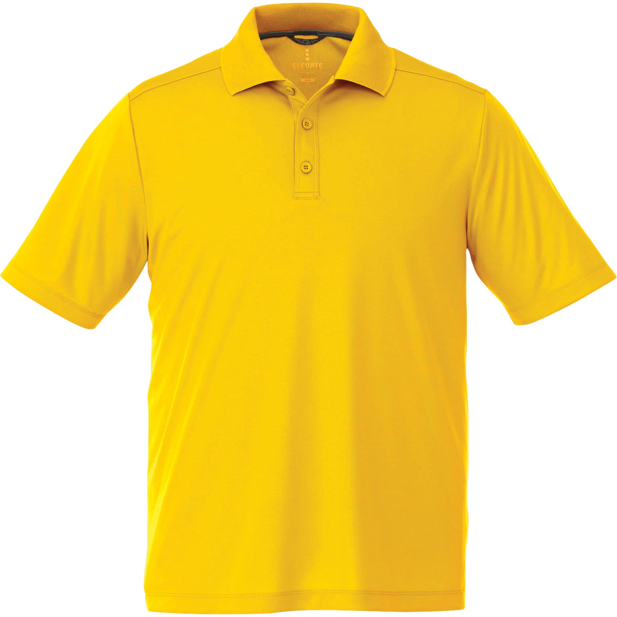 Dade Short Sleeve Performance Polo for Men Debossing - Yellow - Front Flat