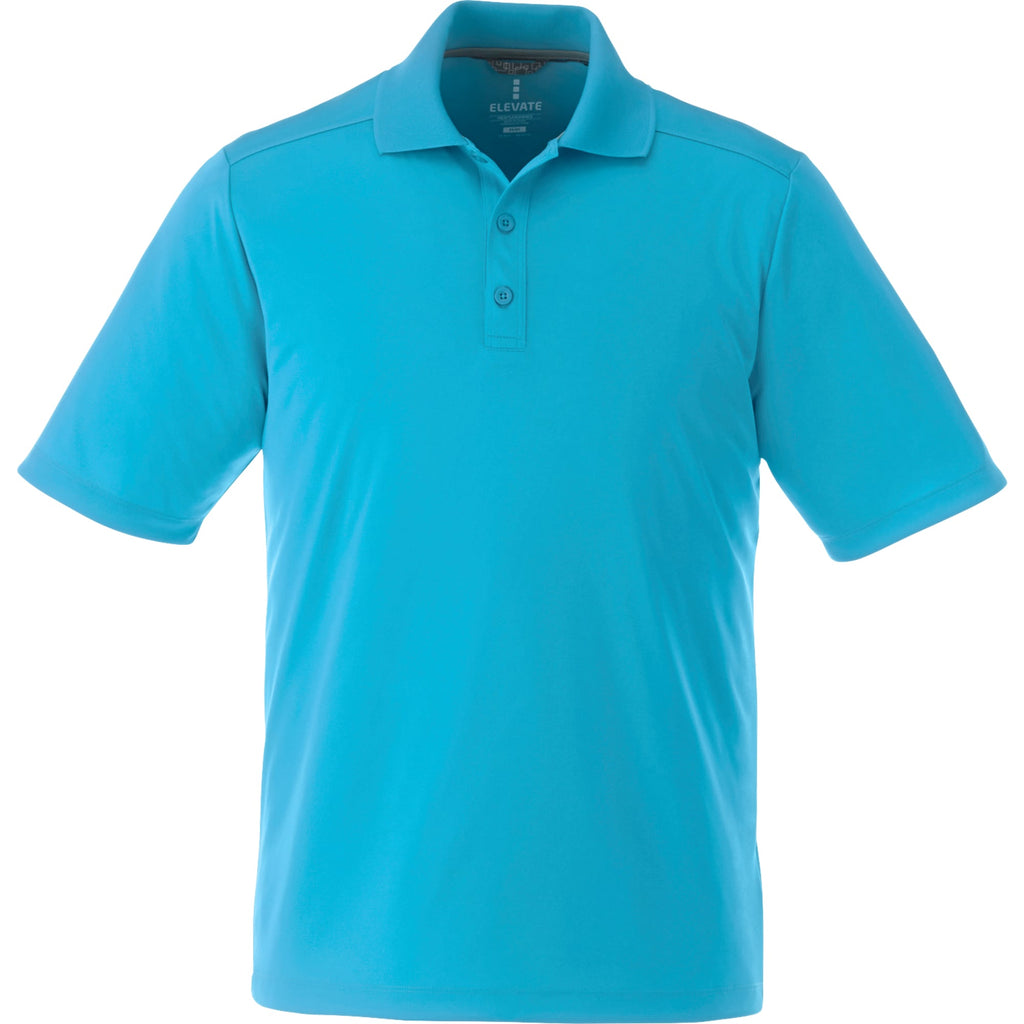 Dade Short Sleeve Performance Polo for Men Embroidery - Aspen Blue - Front Flat