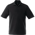 Dade Short Sleeve Performance Polo for Men Embroidery - Black - Front Flat