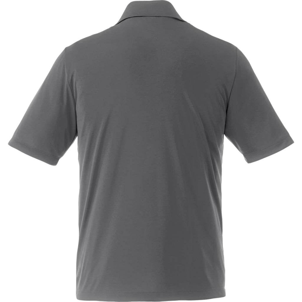 Dade Short Sleeve Performance Polo for Men Embroidery - Steel Grey - Back Flat