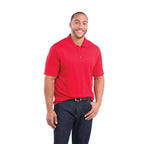 Dade Short Sleeve Performance Polo for Men Embroidery - Team Red - Front Flat