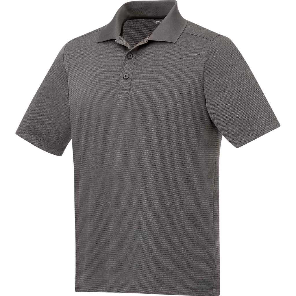 Dade Short Sleeve Performance Polo for Men Laser Engraving - Heather Dark Charcoal - Right Angle