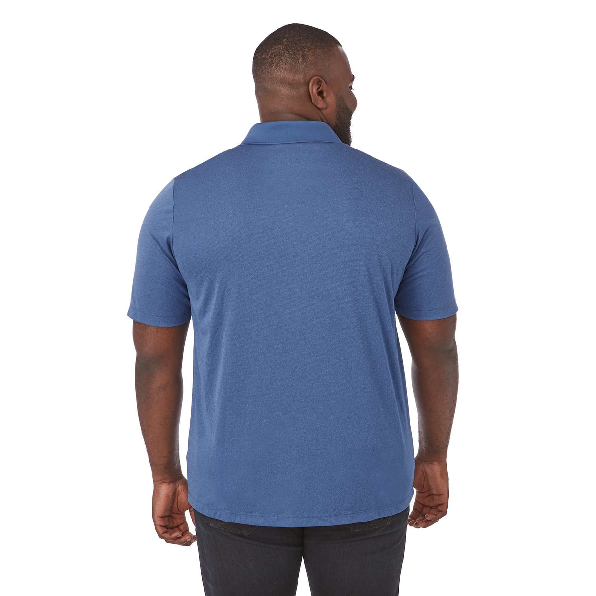 Dade Short Sleeve Performance Polo for Men Laser Engraving - Invictus Heather - On Model Back