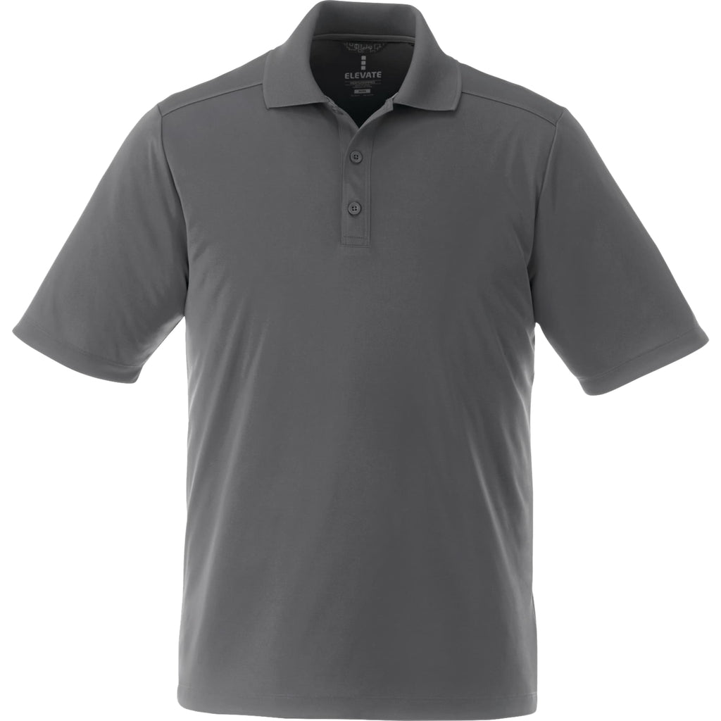 Dade Short Sleeve Performance Polo for Men Laser Engraving - Steel Grey - Front Flat