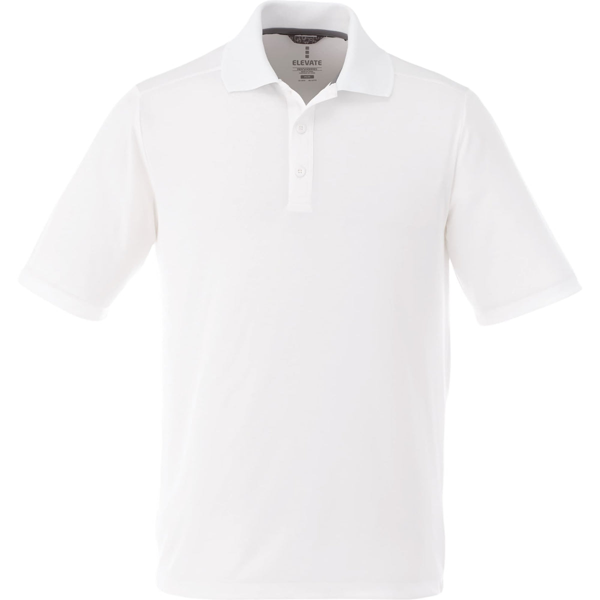 Dade Short Sleeve Performance Polo for Men Laser Engraving - White - Front Flat