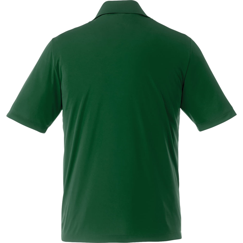 Dade Short Sleeve Performance Polo for Men Transfer - Forest Green - Back Flat