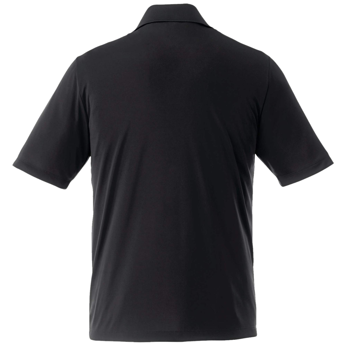 Dade Tall Short Sleeve Performance Polo for Men Debossing - Black - Back Flat